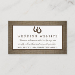 Hoefijzer van het rustige land op de bruiloft informatiekaartje