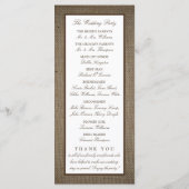 Hoefijzer van het rustige land op de bruiloft programmakaart (Achterkant)