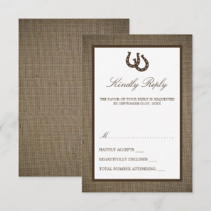 Hoefijzer van het rustige land op de bruiloft RSVP kaartje