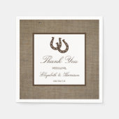 Hoefijzer van het rustige land op de bruiloft servet (Voorkant)