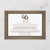 Hoefijzer van het rustige land op het heuphuwelijk informatiekaartje (Voorkant)