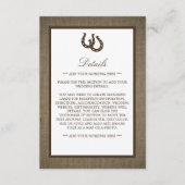 Hoefijzer van het rustige land op het heuphuwelijk informatiekaartje (Voorkant)