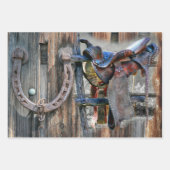 Hoefijzer van Horse Cowboy Boots Saddle Inpakpapier Vel (Voorkant 3)