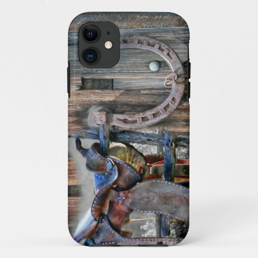 Hoefijzer van paardenzadel Rustic Western Case-Mate iPhone Case (Achterkant)