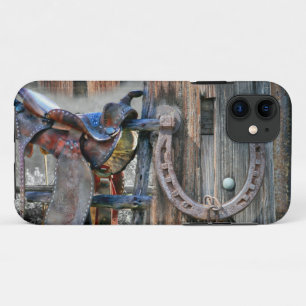 Hoefijzer van paardenzadel Rustic Western Case-Mate iPhone Case