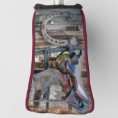 Hoefijzer van paardenzadel Rustic Western Golfheadcover (Draai 90)