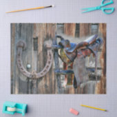 Hoefijzer van paardenzadel Rustic Western Tissuepapier (Craft)