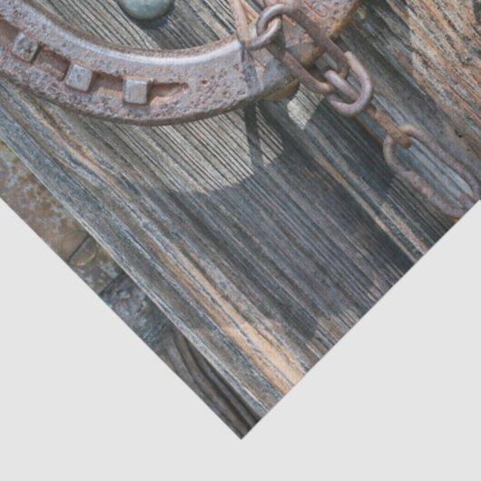 Hoefijzer van paardenzadel Rustic Western Tissuepapier (Detail)
