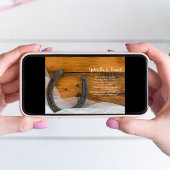 Hoefijzer Veil Country Barn Wedding Save the Date Kaart