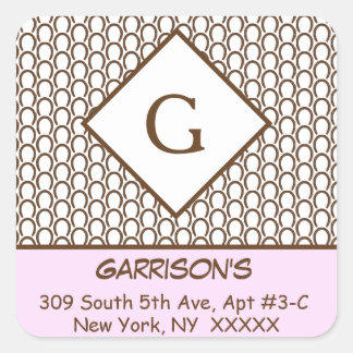 Hoefijzer Vierkante retour adres label zegel