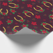 Hoefijzer voor kerstmis in Poinsettia Cadeaupapier (Hoek)