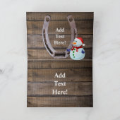 Hoefijzer voor kerstpaardenwagon Cowboy Boots Bedankkaart (Binnen)