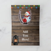 Hoefijzer voor kerstpaardenwagon Cowboy Boots Bedankkaart (Binnen)