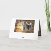 Hoefijzer voor kerstpaardenwagon Cowboy Boots Feestdagen Kaart (Achterkant)