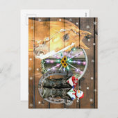 Hoefijzer voor kerstpaardenwagon Cowboy Boots Feestdagenkaart (Voorkant / Achterkant)