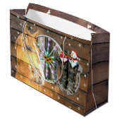 Hoefijzer voor kerstpaardenwagon Cowboy Boots Groot Cadeauzakje (Achterkant Gekanteld)