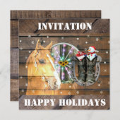 Hoefijzer voor kerstpaardenwagon Cowboy Boots Kaart (Voorkant / Achterkant)