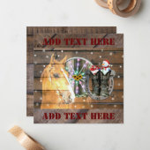 Hoefijzer voor kerstpaardenwagon Cowboy Boots Notitiekaartje (Voorkant / Achterkant in situ)