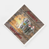 Hoefijzer voor kerstpaardenwagon Cowboy Boots Servet (Hoek)