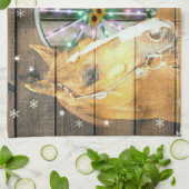 Hoefijzer voor kerstpaardenwagon Cowboy Boots Theedoek (Gevouwen)