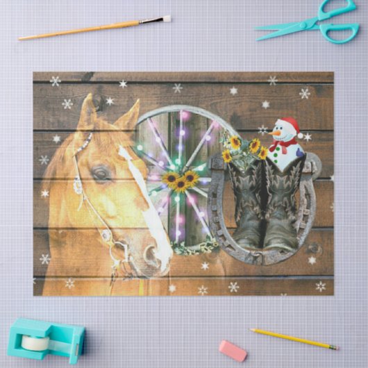 Hoefijzer voor kerstpaardenwagon Cowboy Boots Tissuepapier (Craft)