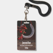 Hoefijzer voor paardenkerst badge (Voorzijde met lanyard)