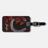 Hoefijzer voor paardenkerst bagagelabel (Voorkant horizontaal)