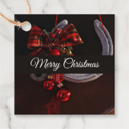 Hoefijzer voor paardenkerst bedankjes labels