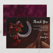 Hoefijzer voor paardenkerst bedankkaart (Voorkant / Achterkant)