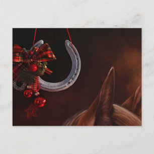 Hoefijzer voor paardenkerst briefkaart