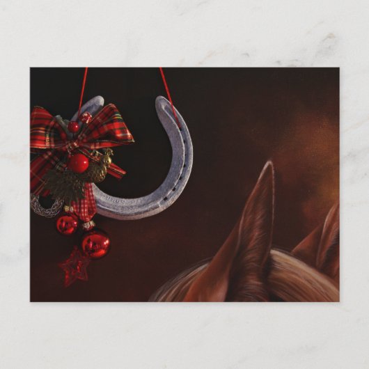 Hoefijzer voor paardenkerst briefkaart (Voorkant)
