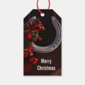 Hoefijzer voor paardenkerst cadeaulabel (Voorkant)