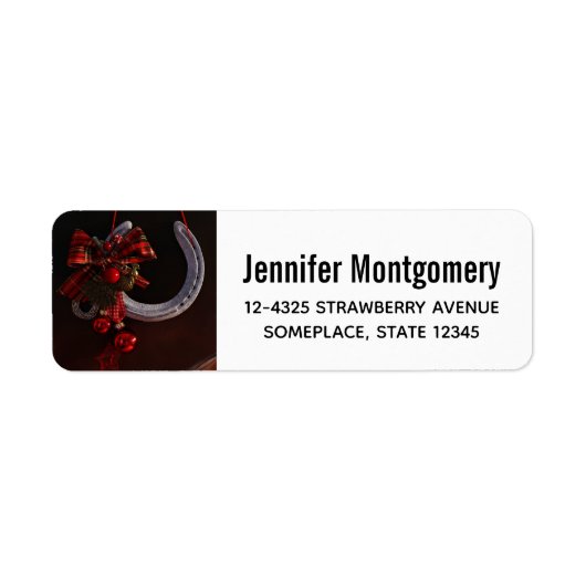 Hoefijzer voor paardenkerst etiket (Voorkant)