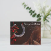 Hoefijzer voor paardenkerst feestdagenkaart (Staand voorkant)