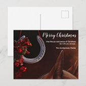 Hoefijzer voor paardenkerst feestdagenkaart (Voorkant / Achterkant)