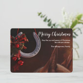 Hoefijzer voor paardenkerst feestdagenkaart (Staand voorkant)