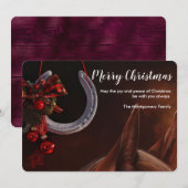 Hoefijzer voor paardenkerst feestdagenkaart (Voorkant / Achterkant)