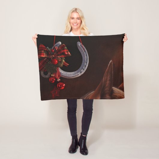 Hoefijzer voor paardenkerst fleece deken (In situ)