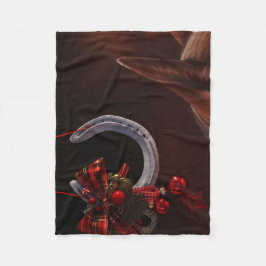 Hoefijzer voor paardenkerst fleece deken