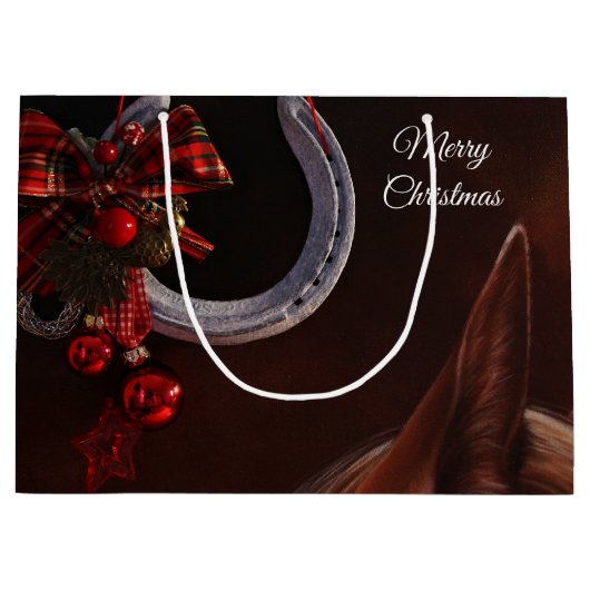 Hoefijzer voor paardenkerst groot cadeauzakje (Voorkant)