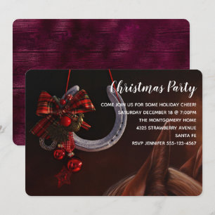 Hoefijzer voor paardenkerst kaart