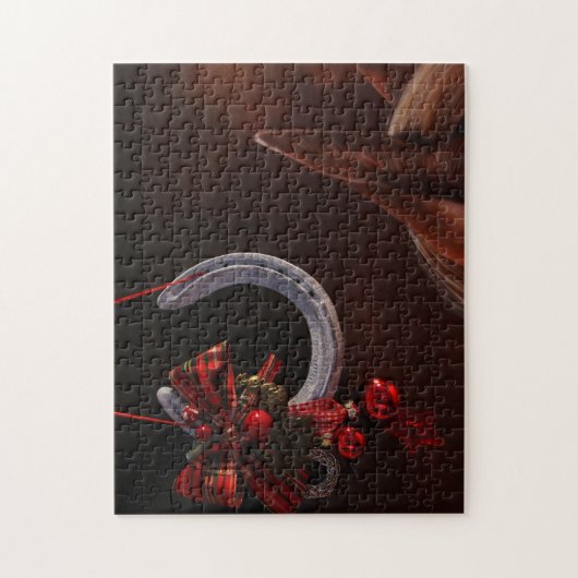 Hoefijzer voor paardenkerst legpuzzel (Verticaal)