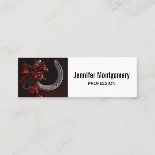 Hoefijzer voor paardenkerst mini visitekaartje (Voorkant)