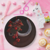 Hoefijzer voor paardenkerst papieren bordje (Feest)