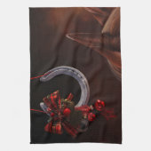 Hoefijzer voor paardenkerst theedoek (Verticaal)