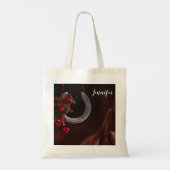 Hoefijzer voor paardenkerst tote bag (Achterkant)