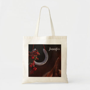 Hoefijzer voor paardenkerst tote bag