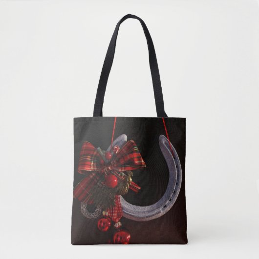 Hoefijzer voor paardenkerst tote bag (Voorkant)