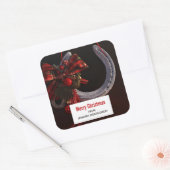 Hoefijzer voor paardenkerst vierkante sticker (Envelop)