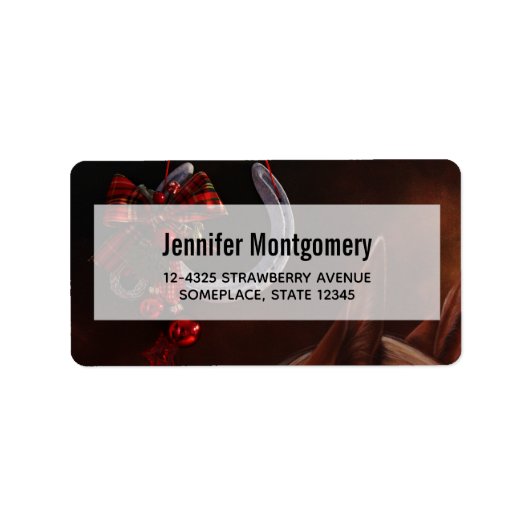 Hoefijzer voor paardenkersthangen etiket (Voorkant)